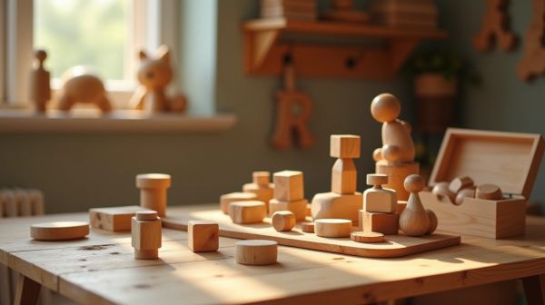 Holzspielzeug für kreatives Lernen und Motorikförderung